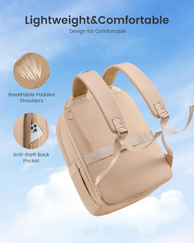 LOVEVOOK Laptop Backpack for Women, Puffer Travel Bag Fits 17 Inch Laptop - Image 4