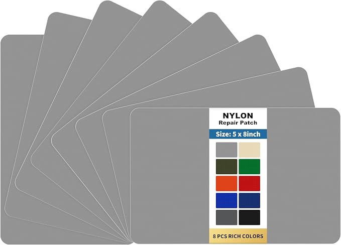 KING MOUNTAIN Self Adhesive Nylon Fabric Repair Patch, 5×8 Inches 8 Pcs by ForABetterHomeLife