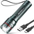 Rechargeable Flashlights High Lumens, G1000 Super Bright Flash Light Grey by RECHOO
