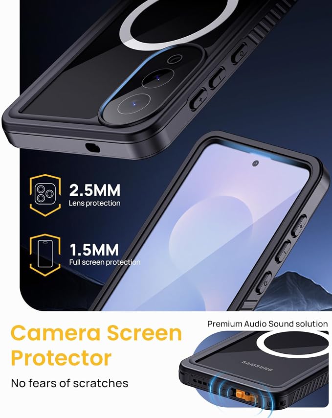 Lanhiem Magnetic for Samsung Galaxy S25 Edge Phone Case, IP68 Waterproof - Image 7