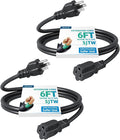 DEWENWILS 2 Pack 6FT Outdoor Extension Cord Waterproof, Short Extension Cord 16 by DEWENWILS