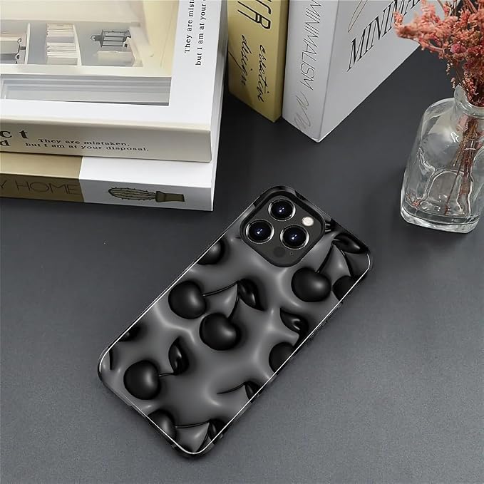 for iPhone 11 Case, HL2 Cute Cool Cherry Black Hybrid 2 Layer Hard Shell - Image 5