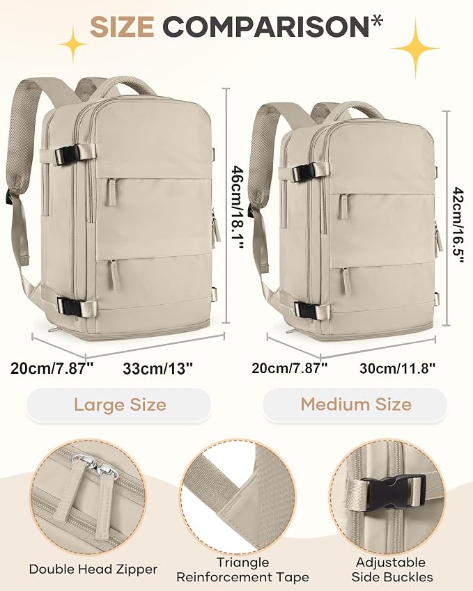 coofay Large Travel Backpack For Women Men Airline Approved Carry On Backpack - Image 3