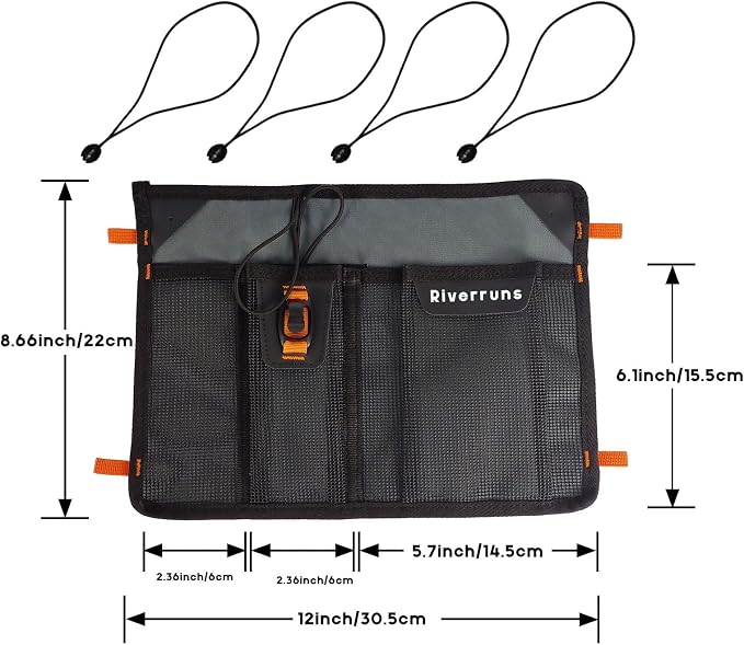 5001 Mesh Storage Kayak Storage Comparments Attaches to Kayak Seat or T-Track - Image 3