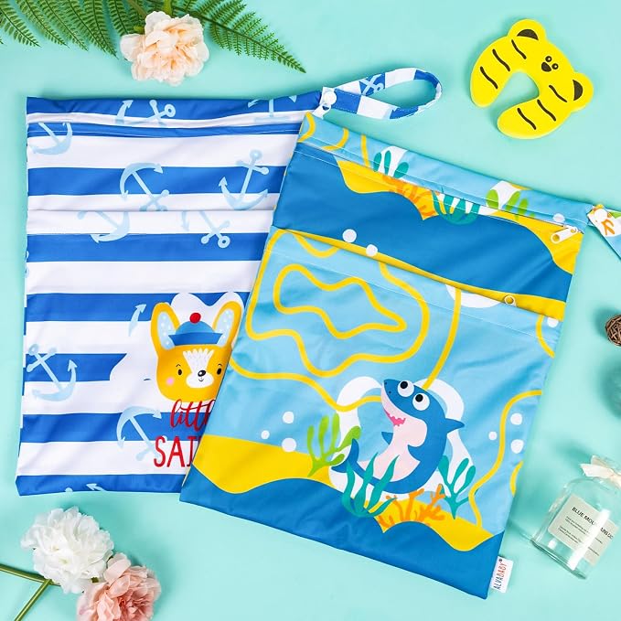ALVABABY 2pcs Waterproof Wet Dry Bags, Reusable - Image 6