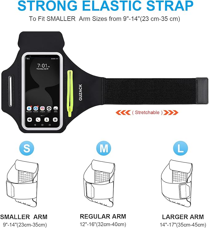 GUZACK Running Armband for iPhone 17 16 15 14 13 Pro Max, Galaxy S25 S24 S23 S22 - Image 4