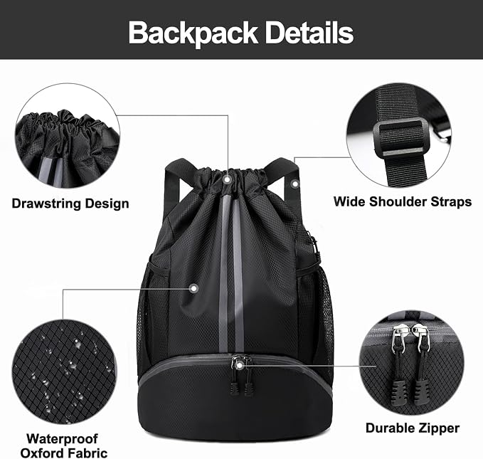 Hoedia Sports Drawstring Backpack - Image 5