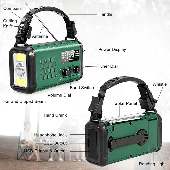 Hand Crank Emergency Radio, NOAA Weather Radio - Image 4