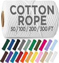 TECEUM Cotton Rope 3/16” – 300 FT – Strong All-Purpose Braided Rope – Natural by TECEUM