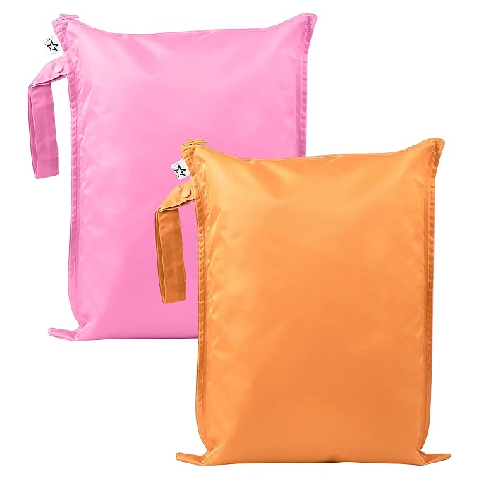 Tiny Twinkle Mess Proof Wet Bags | 2-Pack Reusable Waterproof Wet Bags by TinyTwinkle