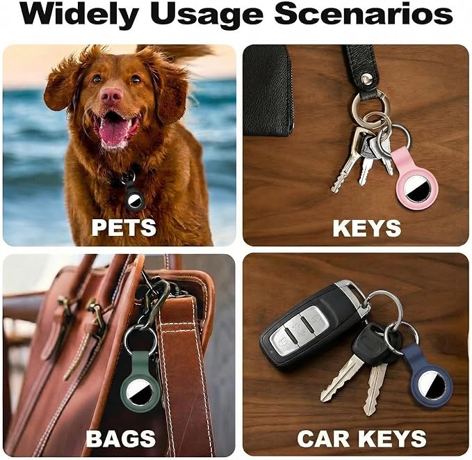Linsaner Holder for AirTag 2nd Gen & 1st Gen, Silicone Case Keychain Key Ring - Image 5