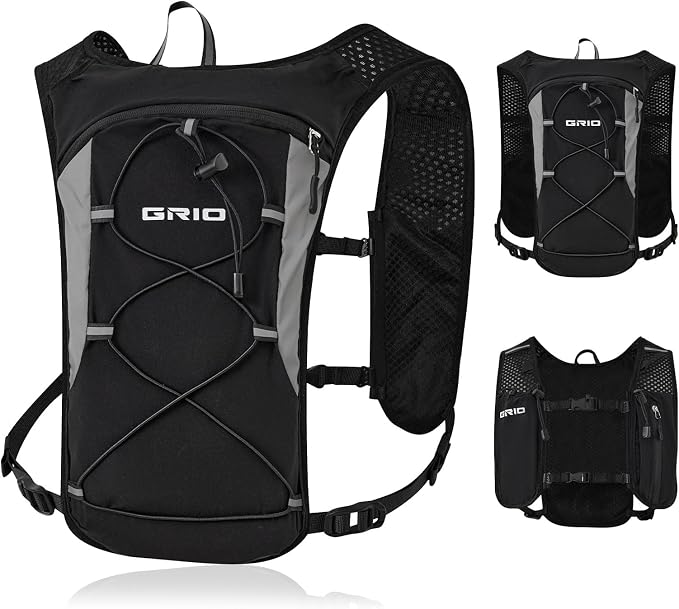 GRIO Hydration Running Vest for Women Men, Water Backpack for Hiking, by GRIO
