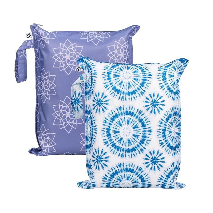 Tiny Twinkle Mess Proof Wet Bags | 2-Pack Reusable Waterproof Wet Bags by TinyTwinkle