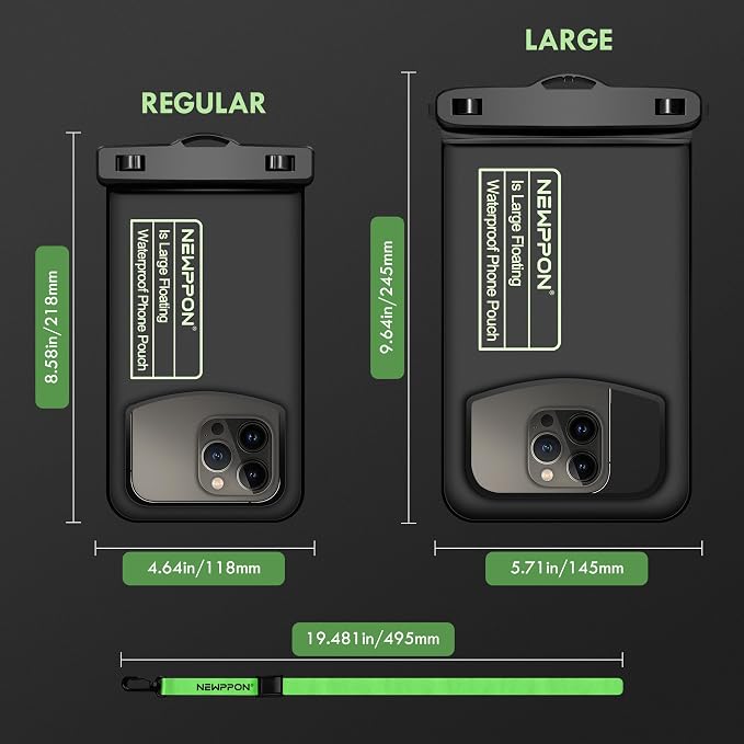 Floating Medium Waterproof Phone Pouch : 2 Pack Float Clear Cell Holder - Image 5