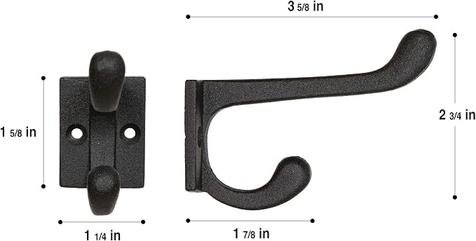 Claimed Corner Cast Iron Coat Hooks - Image 3