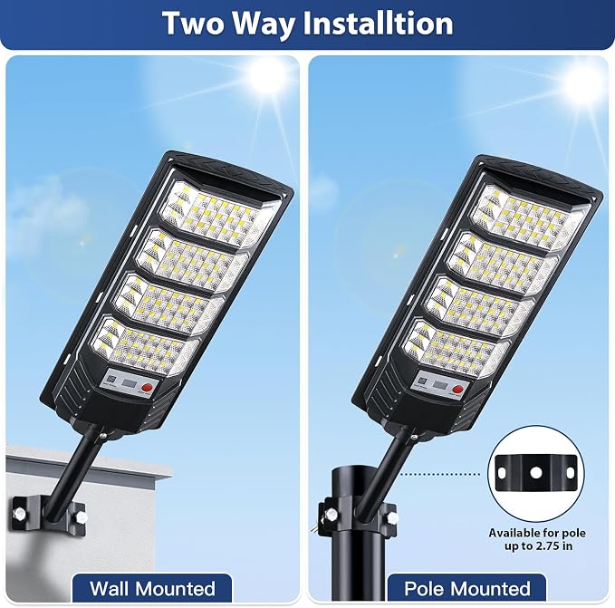 Yusist 6 Pack Solar Street Lights Outdoor Waterproof, 6500K LED Motion Sensor - Image 2