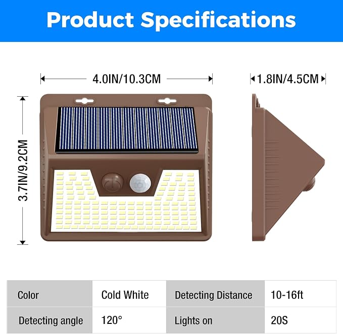 Peasur Solar Lights Outdoor Waterproof, 3 Lighting Modes Solar Motion Sensor - Image 8