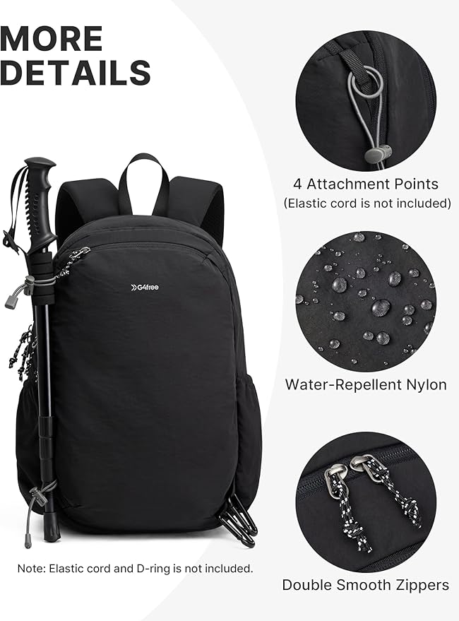 G4Free 15L Hiking Backpack Lightweight Small Travel Backpack Casual Daypack - Image 4