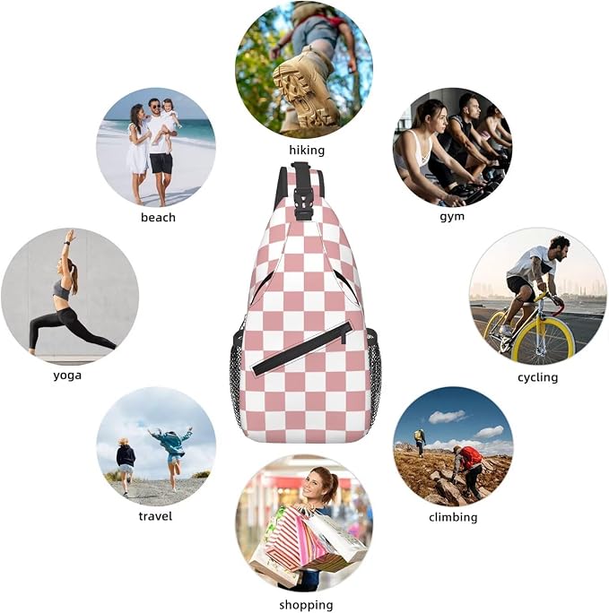 Checkered Crossbody Sling Bags for Women Men Checkerboard - Image 5