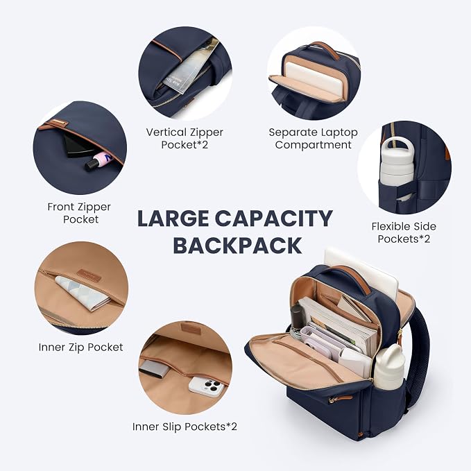 Laptop Backpack for Women, Work Business Traval Computer Backpacks - Image 2