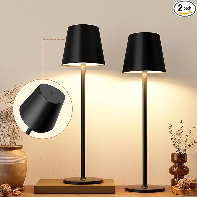 Kakanuo Cordless Table Lamp, 3 Color Stepless Dimming, 5000mAh Rechargeable by KakanuoLightings
