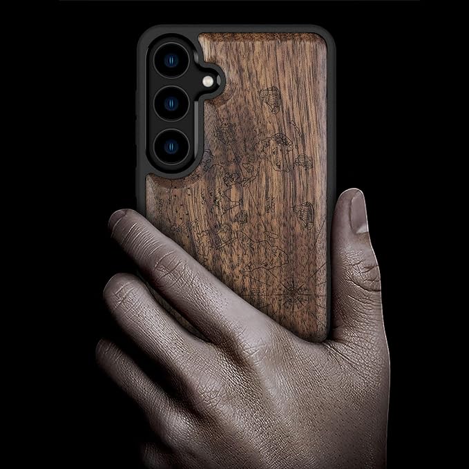 Carveit Wood Case for Galaxy S24 Plus Case Shockproof Protective Cover Unique - Image 2