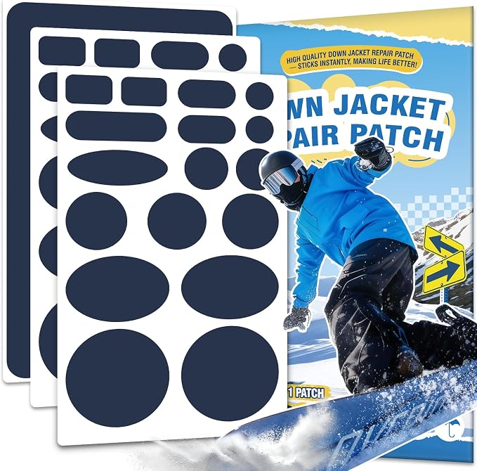 35Pcs Down Jacket Repair Patch Kit Pre-Cut Nylon Patches by OAZ