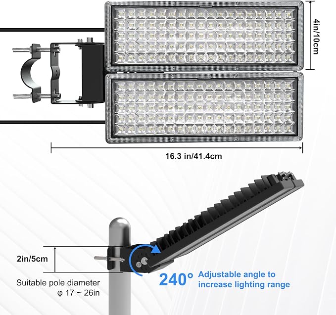 LED Stadium Lights 2 Pack 100W 28000LM LED Flood Light Outdoor, 6500K Super - Image 7
