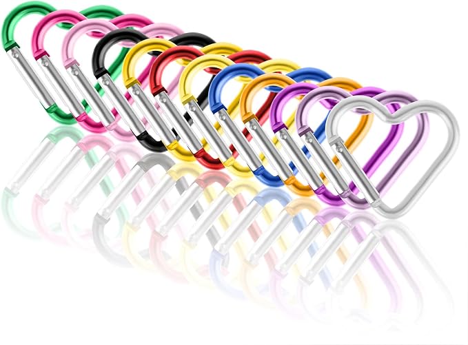 Ouligay 10pcs Cute Heart Shaped Carabiner Star Carabiner Heart Shaped Backpack by Ouligay