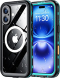 Red2Fire for iPhone 16 Case Waterproof, Phone Case 6.1" Blue/Clear by Red2Fire