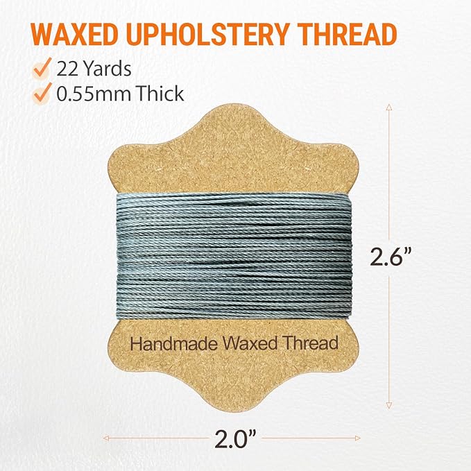 VONEEDL Upholstery Repair Kit: Waxed Sewing Thread & Heavy Duty Needles - Image 3