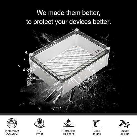 QILIPSU Outdoor Junction Box IP67 Waterproof Project Box ABS Plastic - Image 3