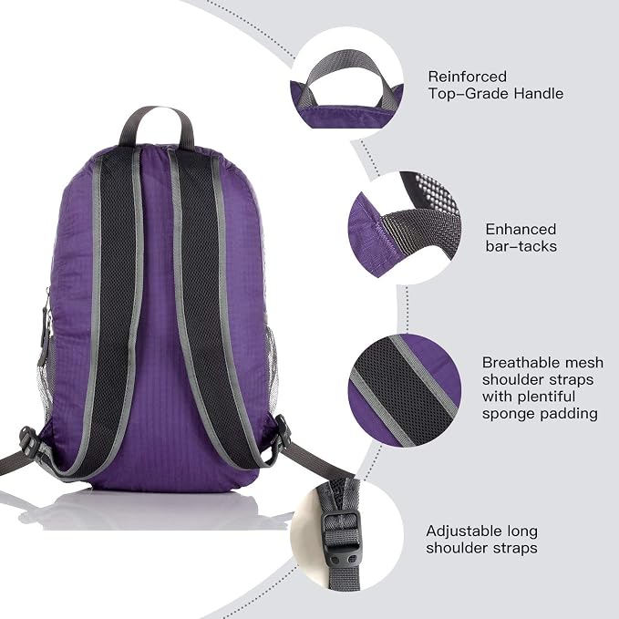 Outlander Packable Handy Lightweight Travel Hiking Backpack Daypack - Image 4