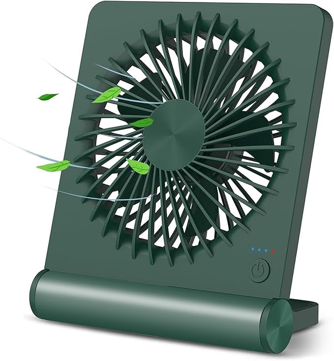 Small Desk Fan, Rechargeable USB Fan Battery Operated, Ultra Quiet, Strong Wind by Tevelecin