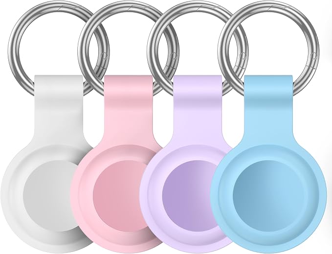 Compatible with AirTag Holder Case Keychain 4 Pack, - Image 8