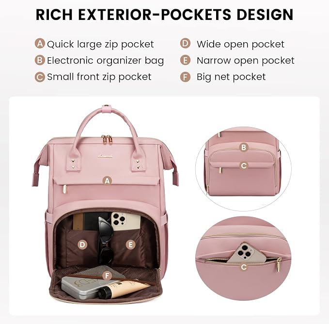 LOVEVOOK Leather Laptop Backpack - Image 4