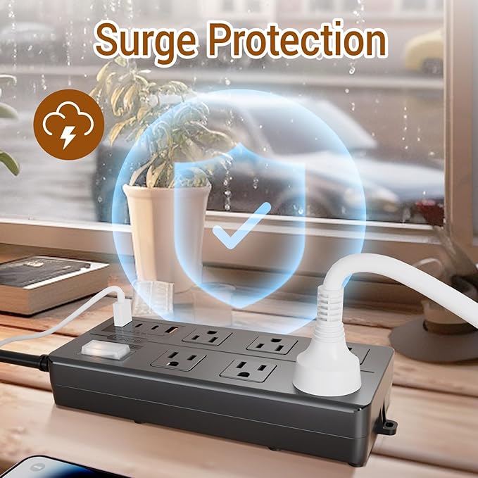 6FT Outdoor Waterproof Power Strip Surge Protector - Image 4