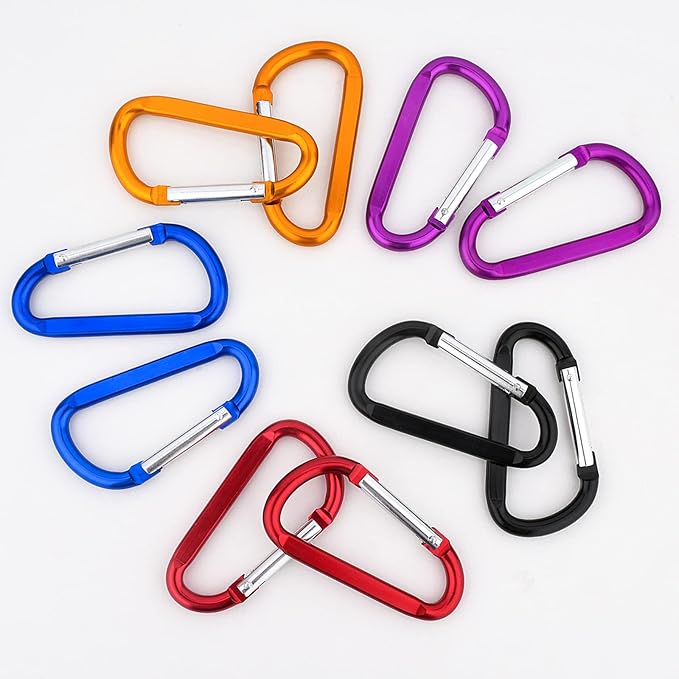 10 Pack 3'' Aluminum Spring Snap Hook Carabiner D Ring Carabiner Clip Camping - Image 6