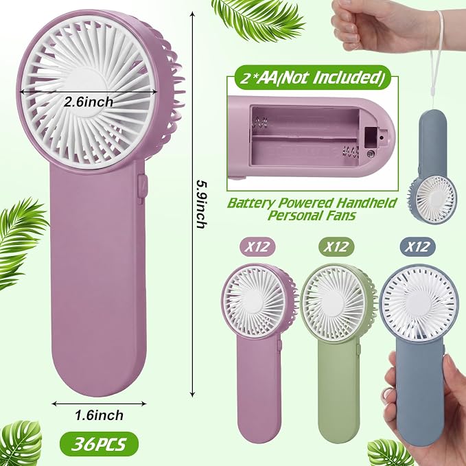 Sumind 36 Pcs Small Personal Portable Fan Mini Handheld Bulk 1 Speed Electric - Image 2