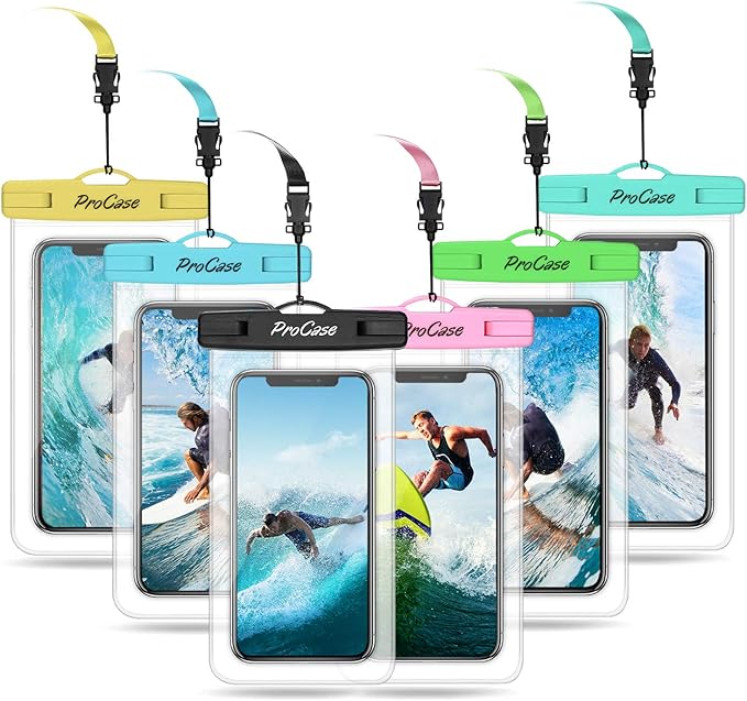 ProCase 6 Pack Waterproof Phone Pouch Dry Bag Underwater Case by ProCase