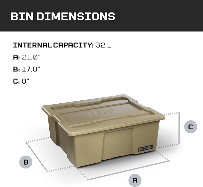 DECKED Payloader 32 L - 75 lb Bin / 200 lb Lid Load Rated - Image 2