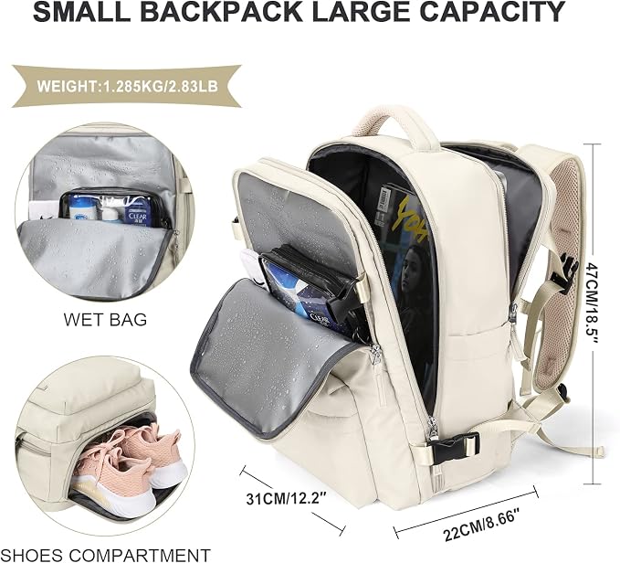 WONHOX Large Travel Backpack Carry on Flight Approved Laptop Work Business - Image 3