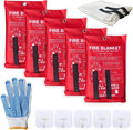 Leberna 5 Pack 39.9x39.3 Fire Blanket Fire Suppression Blanket | Fiberglass by FireBlanketofAllSizes
