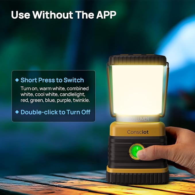 Consciot Smart RGBTW Battery Powered LED Lantern - Image 9