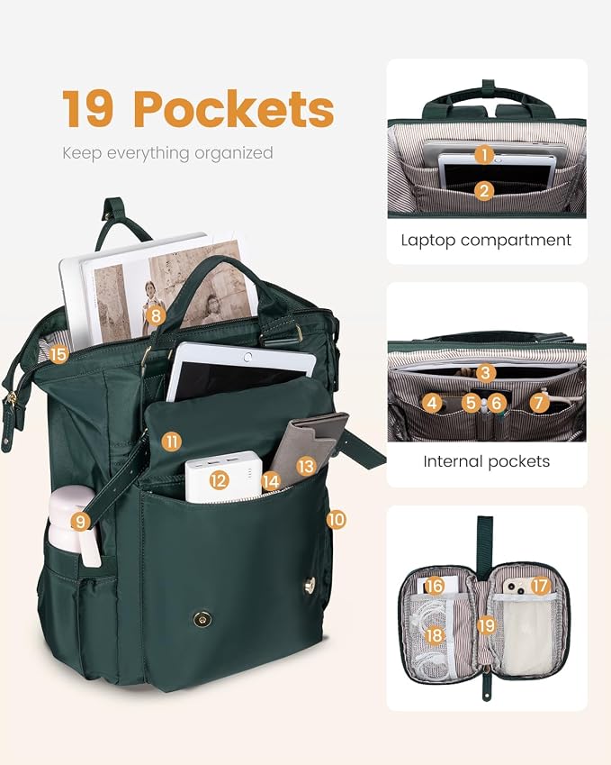 LOVEVOOK 18 Inch Backpack for Women, Extra Large Travel Laptop Backpack - Image 2