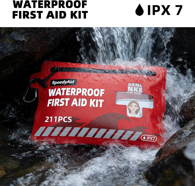 211 PCS Waterproof First Aid Kit, IPX7 Rated Dry Bag - Image 3