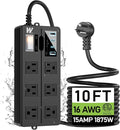 10FT Outdoor Waterproof Power Strip Surge Protector by Unknown