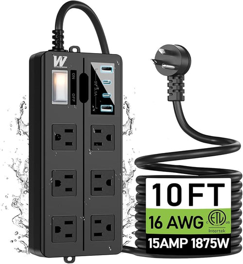 10FT Outdoor Waterproof Power Strip Surge Protector by Unknown