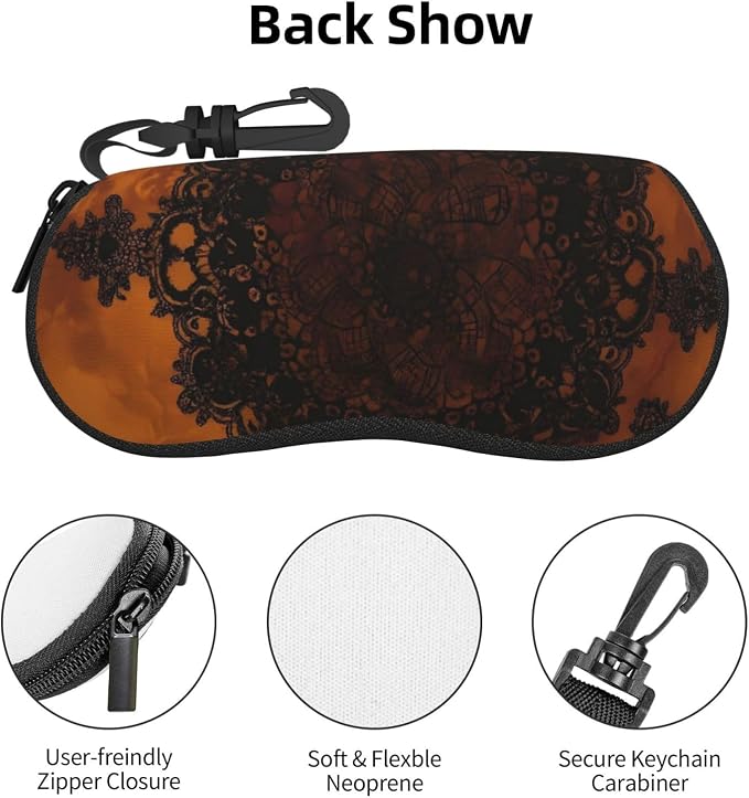 Watercolor Orca Whale Glasses Case Neoprene Portable Zipper Eyeglass Bag - Image 4
