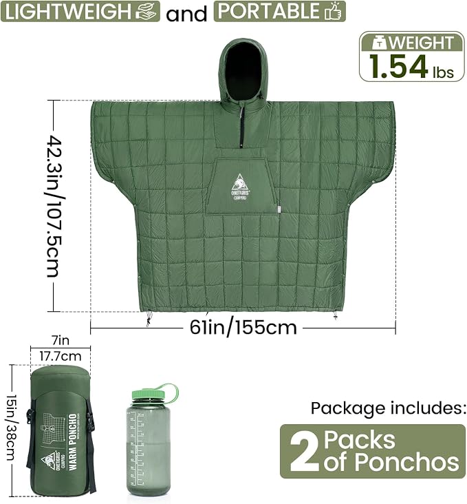 ONETIGRIS Camping Blanket with with Recycled Synthetic Insulation, Wearable - Image 8